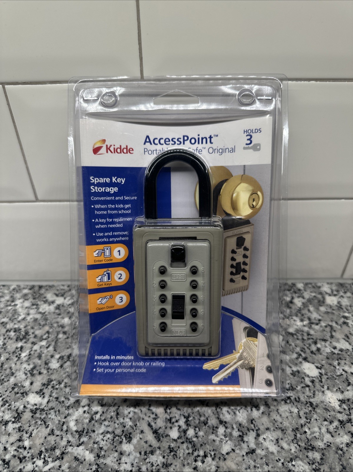 Kidde Access Point Portable Key Safe Lock Keys Combination Holds 3 Keys Realtor