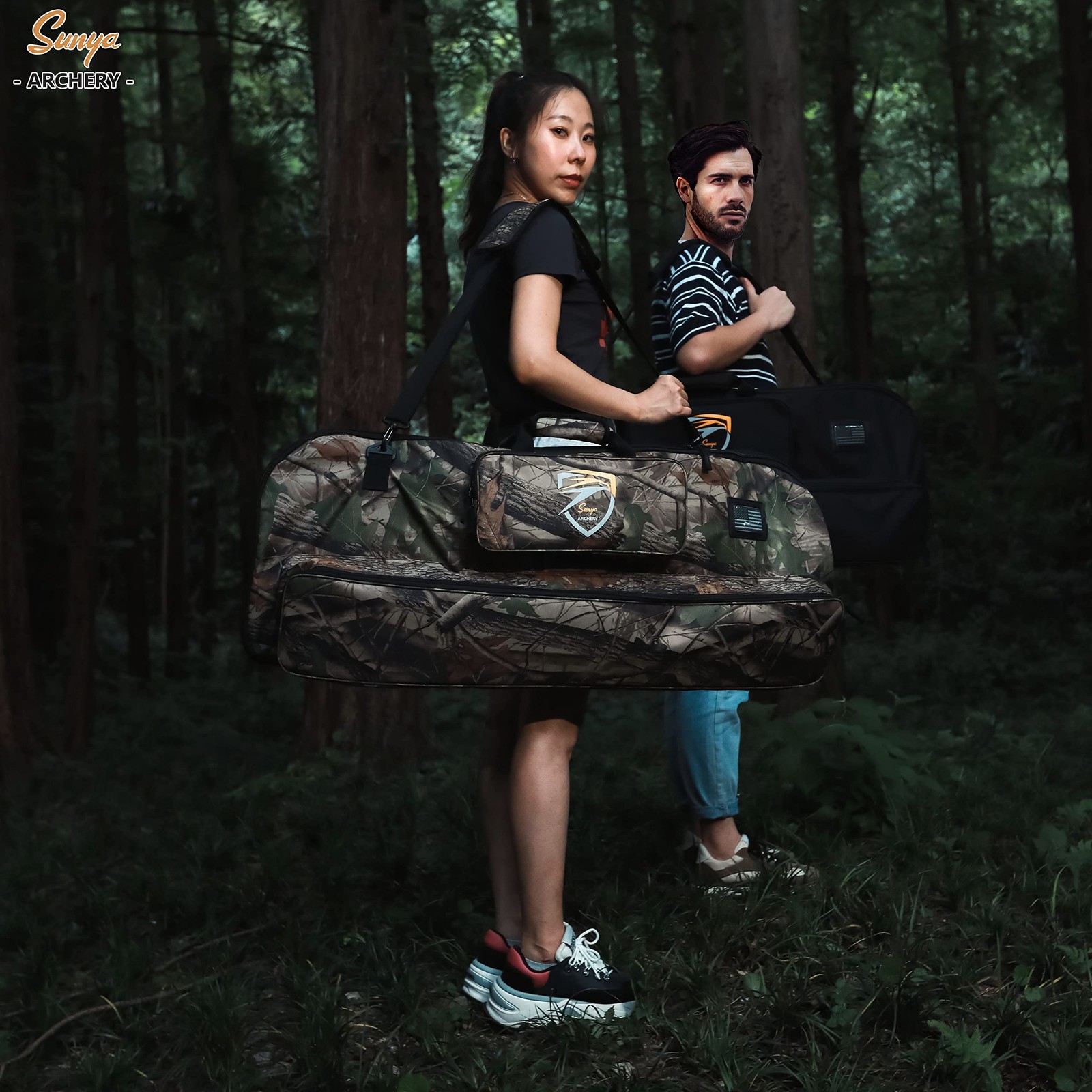 SUNYA Compound Bow Case with Molle System - Neoprene Bow String Protection & Pad