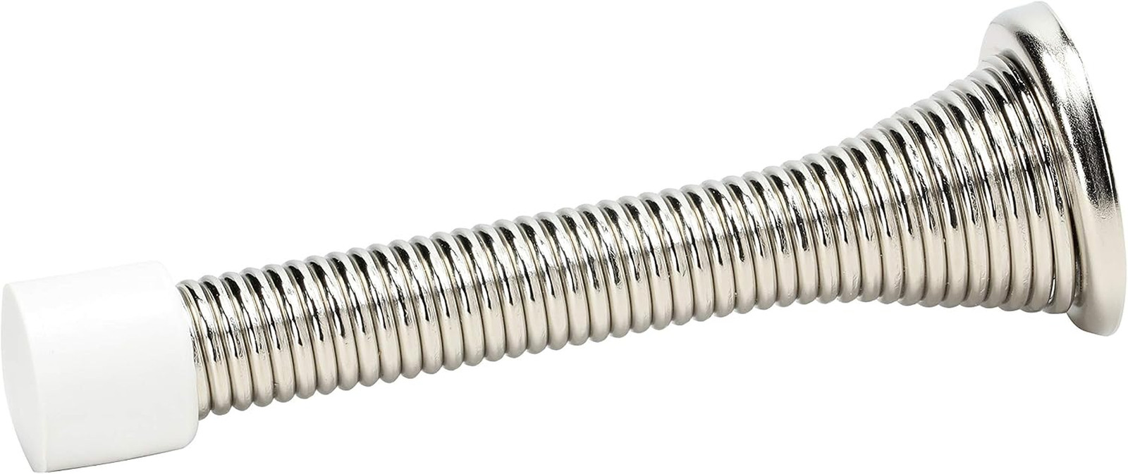 2 Pack  Hardware 3" Flexi Spring Heavy Duty Door Stop Brushed Nickel Finish