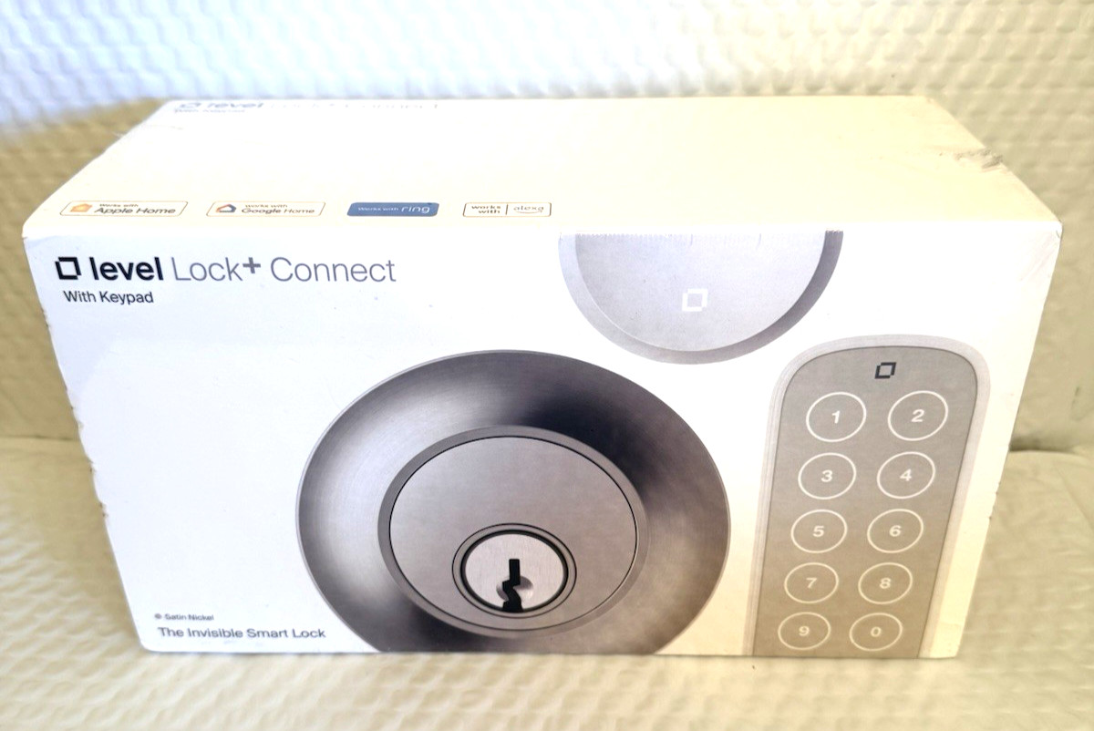 Level - Lock+ Connect w/Keypad Smart Lock Bluetooth/Wi-Fi  Deadbolt w/App-Nickel