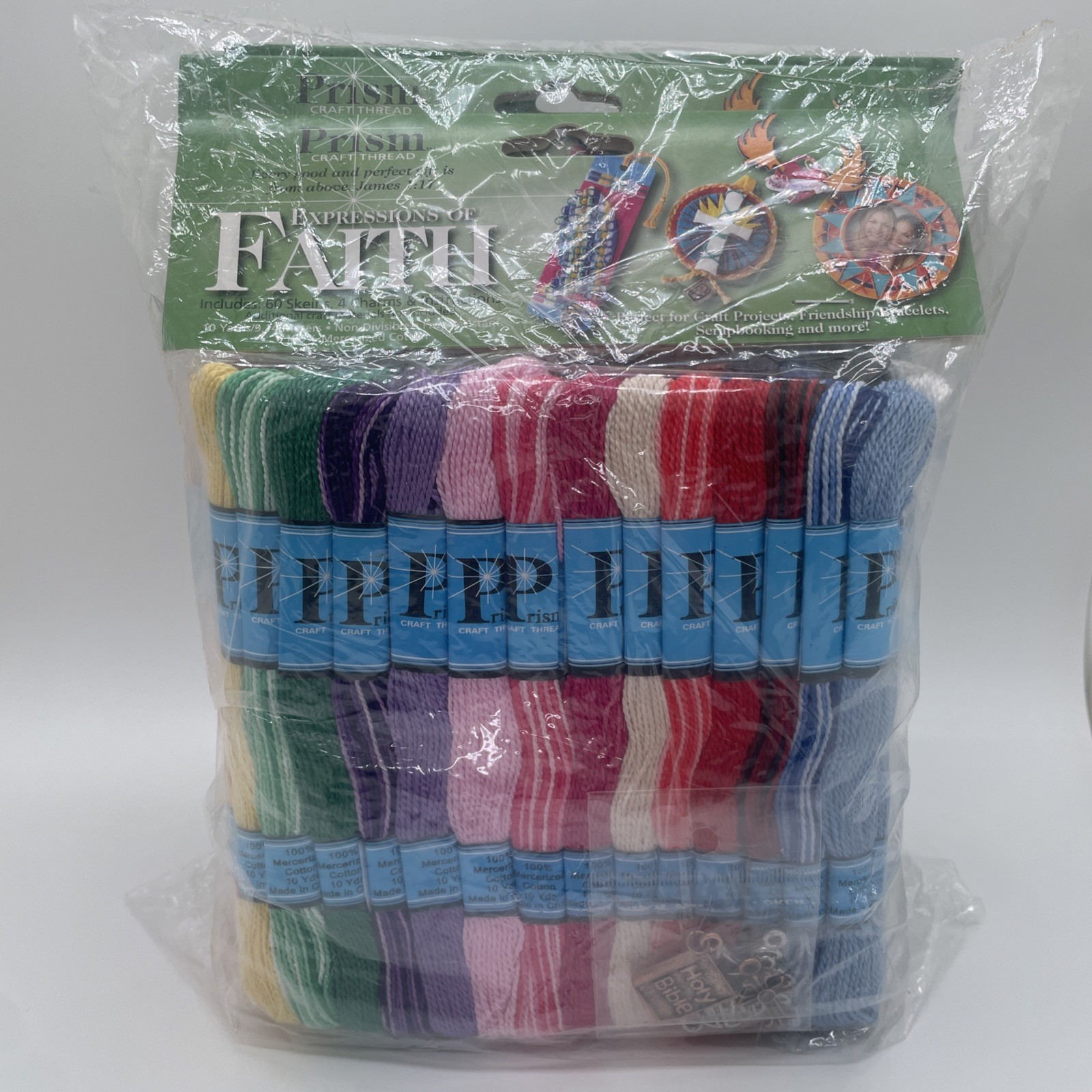 Prism Expressions Of Faith Craft Thread 3 Packs 60 Skeins 4 Charms In Each Pack
