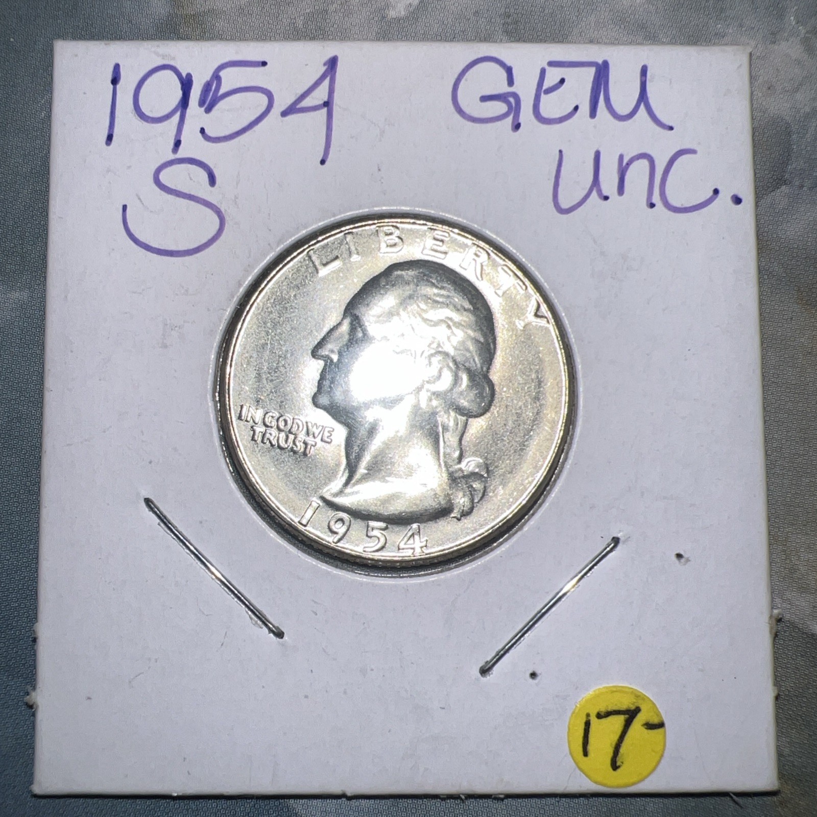 1954-S Washington Quarter Brilliant Uncirculated 25(C) San Francisco Mint