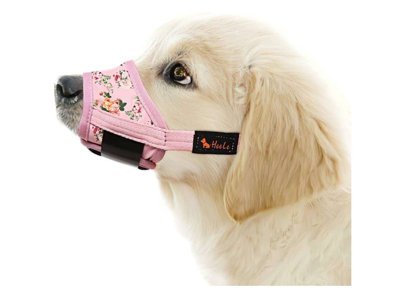 Heele Dog Muzzle SMALL- Adjustable, Pink, Flower pattern, Brand New, Never used