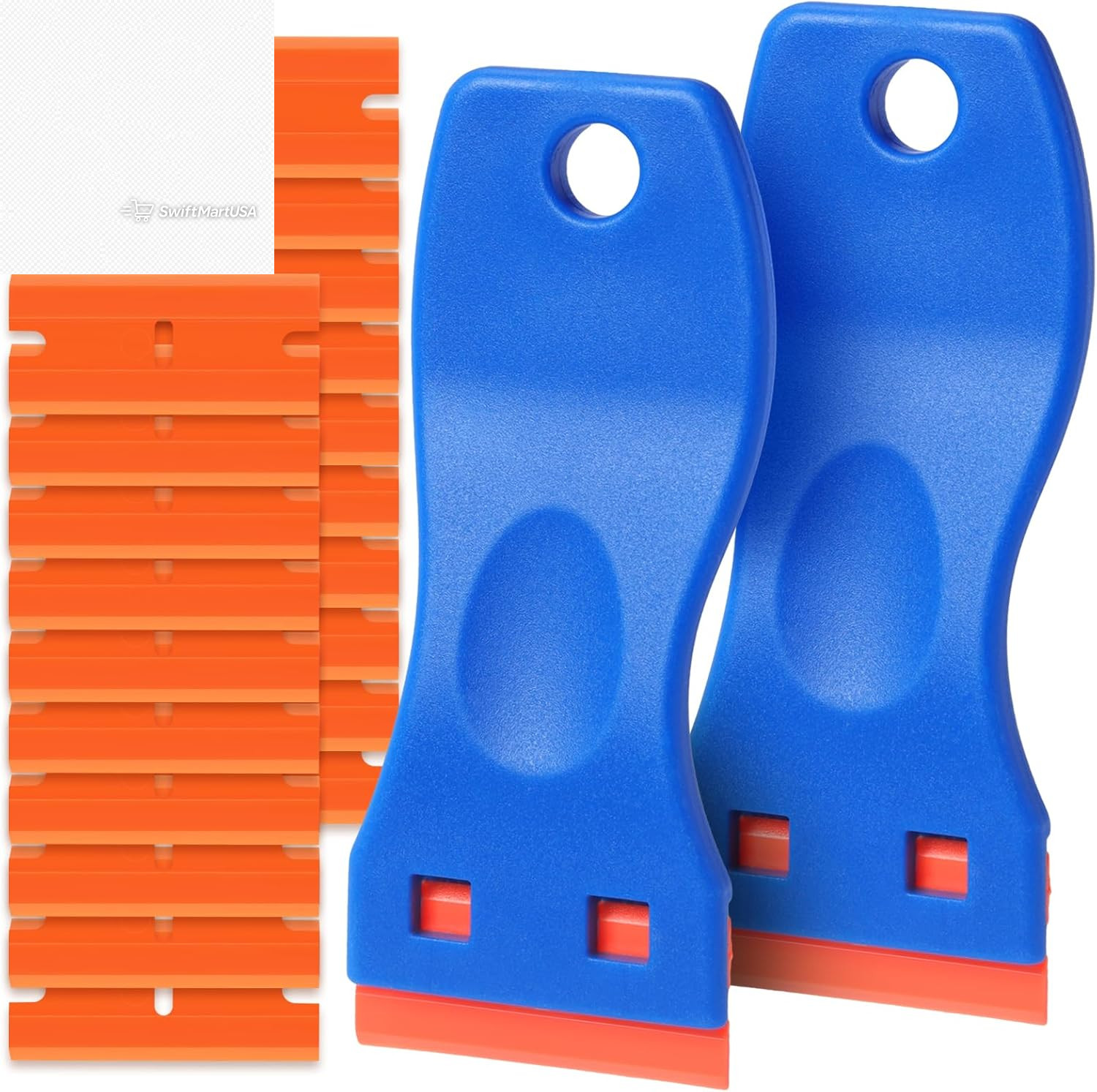 Plastic Razor Blade Scraper Tool, 2 Pcs Razor Scraper with 20 Pcs Plastic Blades