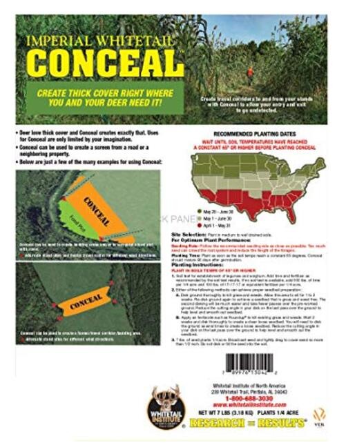 Conceal Deer Food Plot Seed for Spring Planting - Provides 7 lbs (.25 acre)