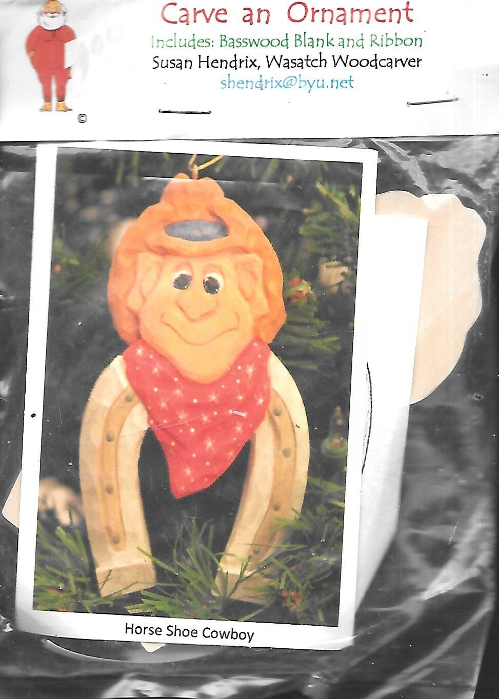 Wasatch Woodcarver - Heirloom Ornament Kit - Horse Shoe Cowboy - NIP