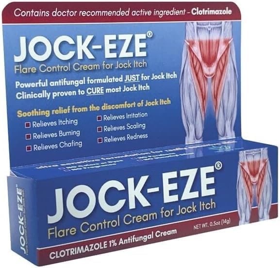 JOCKEZE Flare Control Cream .5oz Just for Jock Itch Itching Burning Relief  14g