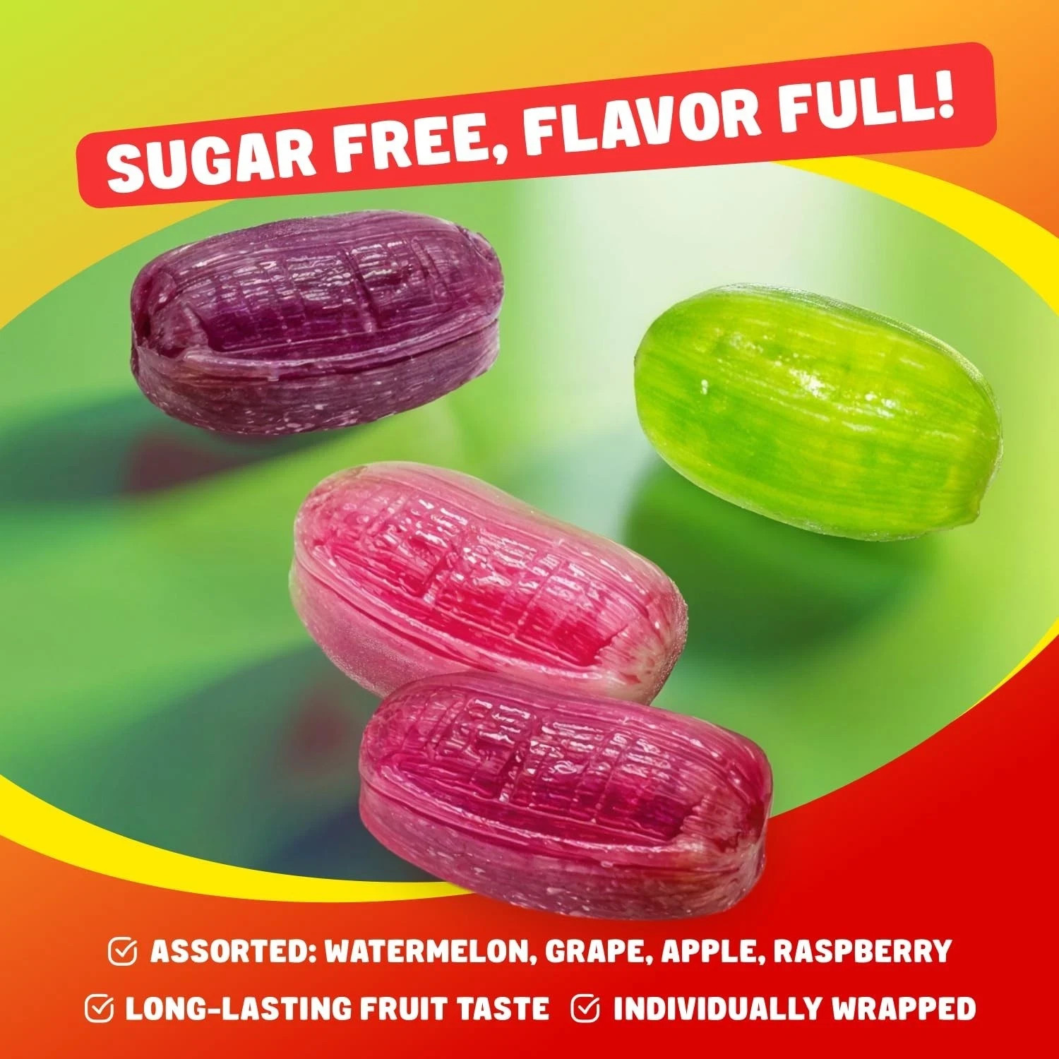 Jolly Rancher Zero Sugar Free Assorted Fruit Flavors, Bulk Hard Candy (1 Pound)