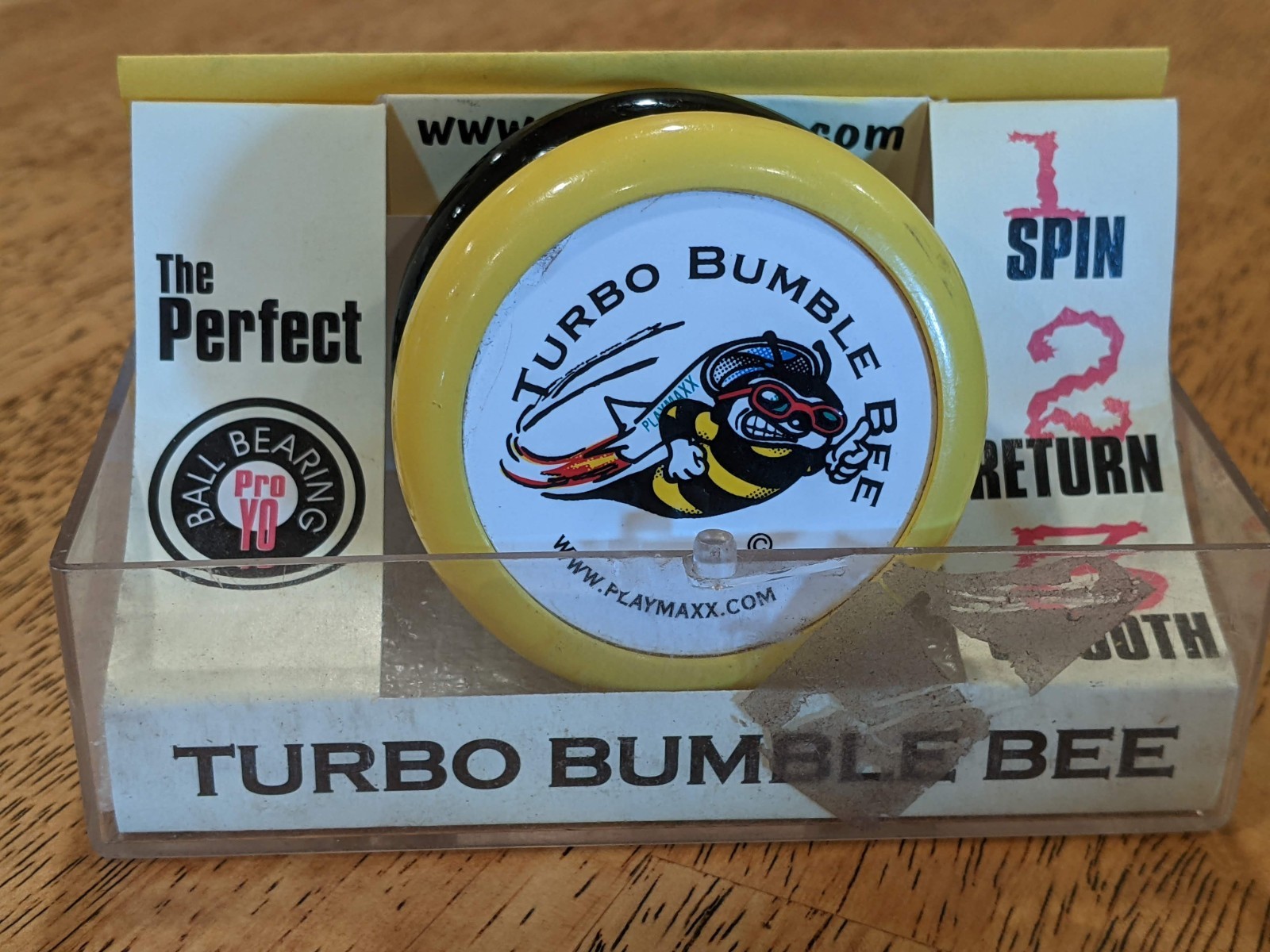 Vintage Turbo Bumble Bee Yoyo Playmaxx Translucent Box 1998 RARE No Strings