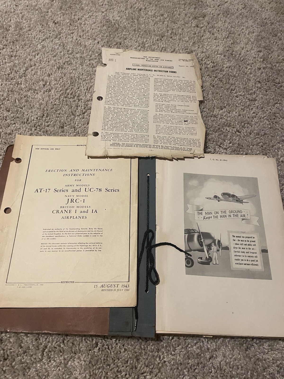 1944 Cessna UC-78 & AT-17, Crane 1 & 1A, Navy JRC-1 WW2 Book T.O. NO 01-125-2