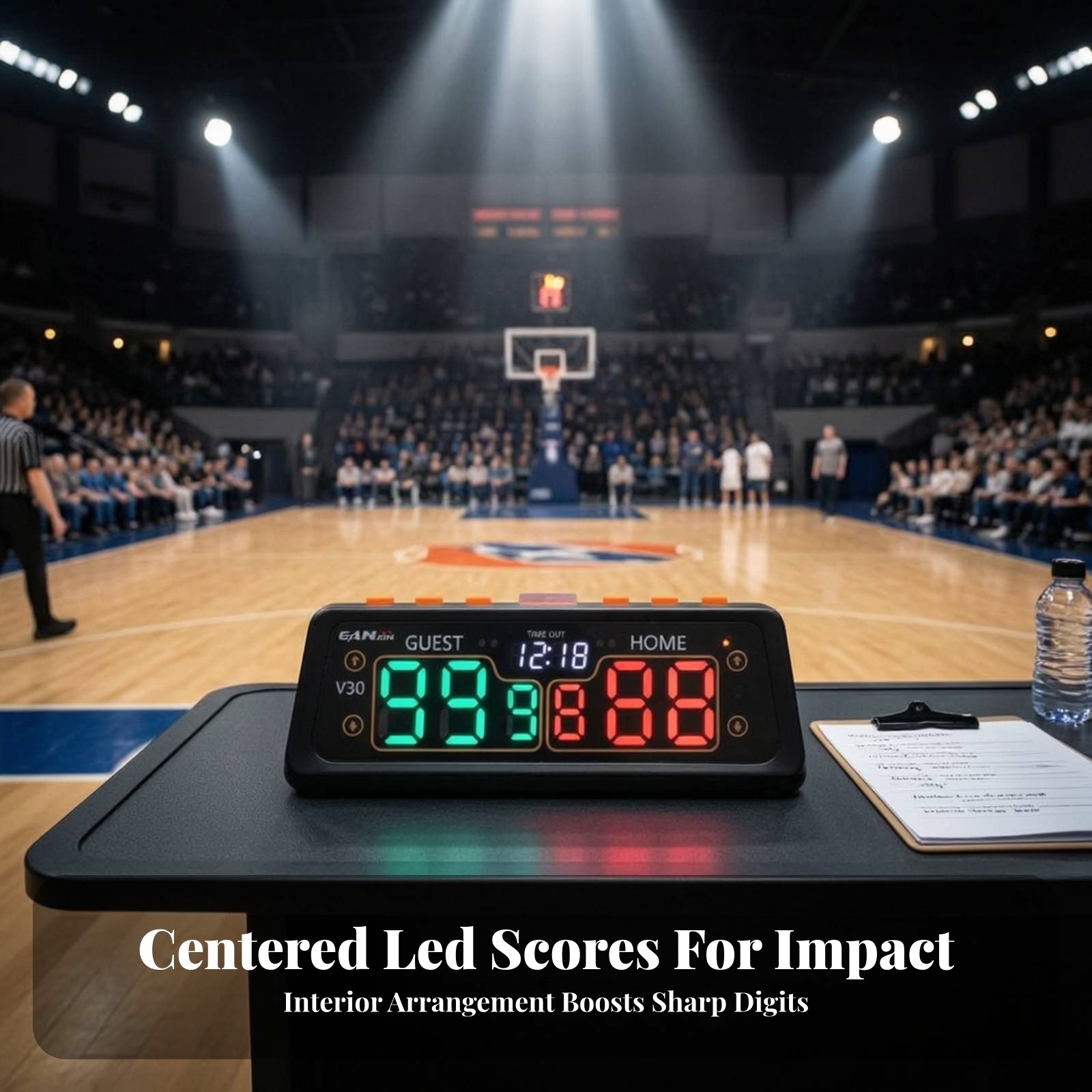 Portable Scoreboard with LED Display Rechargeable for Practice Training,