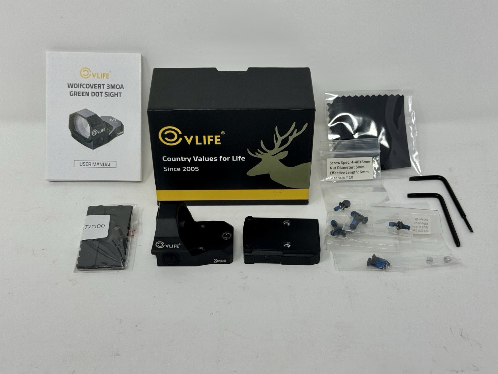 CVLIFE WolfCovert Full-Size Optic 3MOA Green Dot w/ Picatinny Mount Inc. - Nice!