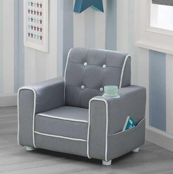 Kids Chair Grey Toddler Floor Play Lounge Baby Reading Furniture Comfy Child Sch