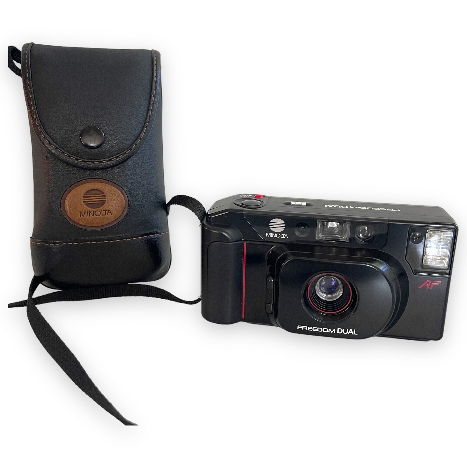 Minolta Freedom Dual AF 35mm Film Point And Shoot Camera untested Case included