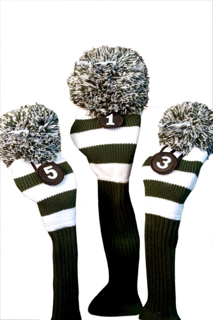 1 3 5 MAJEK GREEN WHITE color Pom Pom golf clubs club Headcover Head covers set