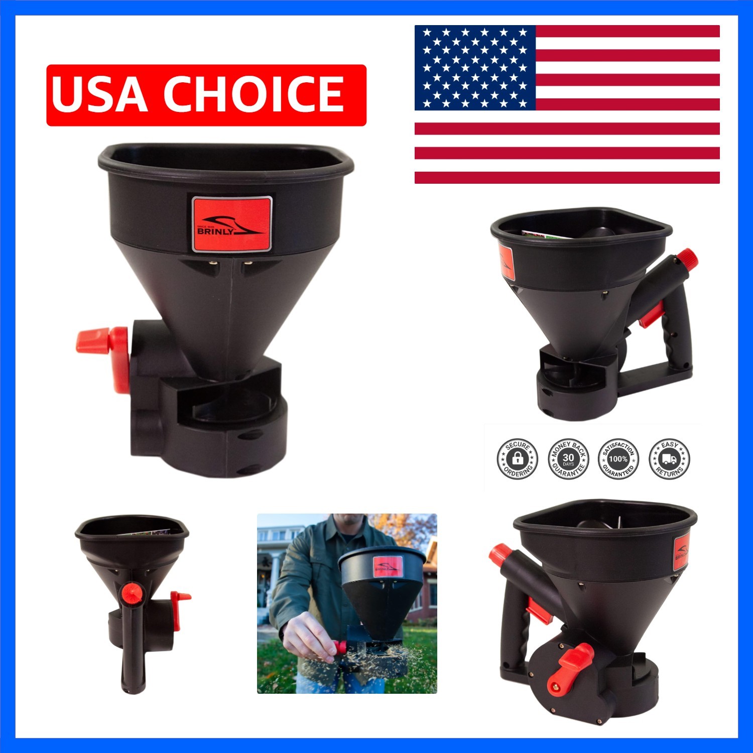 5lb. All-Season Handheld Spreader with Easy-Fill Design for Seed, Ice Melt, &...