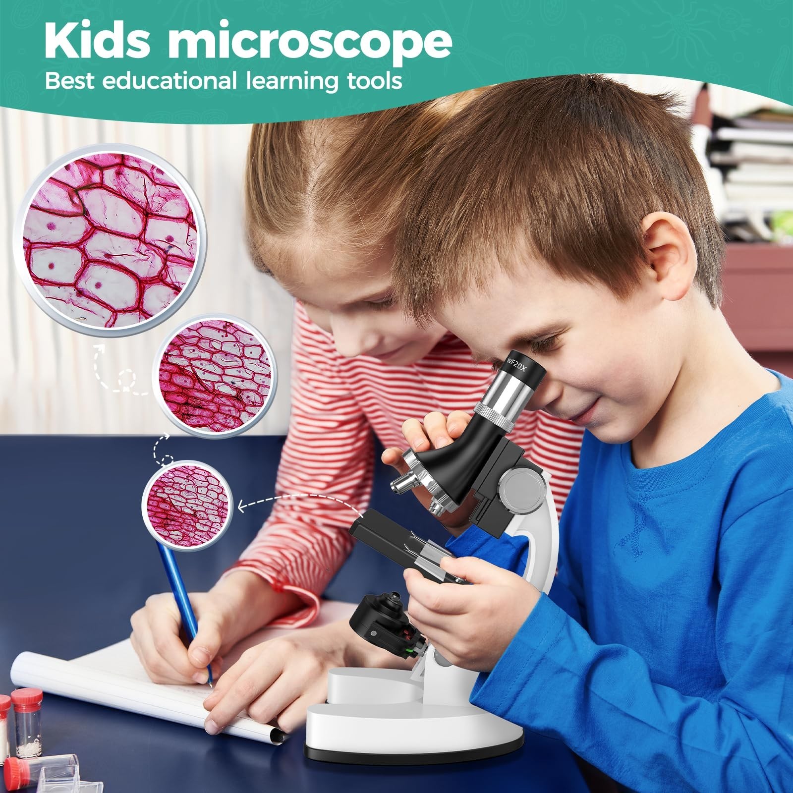 Science Kit Microscope for Kids 8-12: Science Experiments Set for Kids 6-8