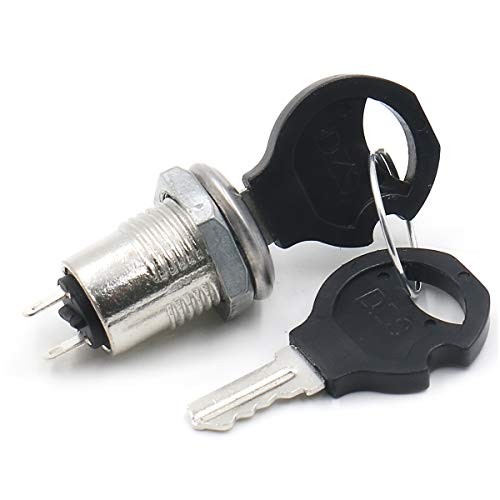 Mouting Hole Size 11mm 0.43'' On Off Two Terminals Keyswitch Keylock Switch
