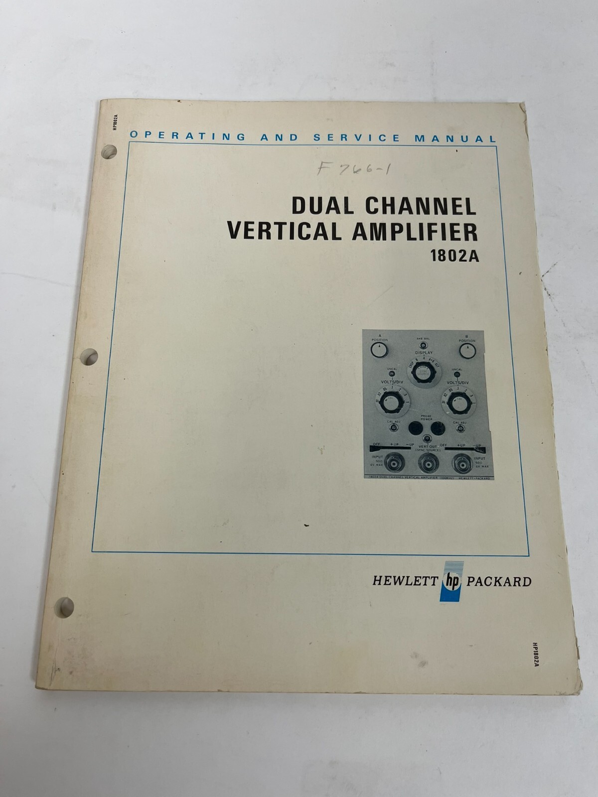 HP 1802A Dual Channel Vertical Amplifier Operating Service Schematic Manual BOX7