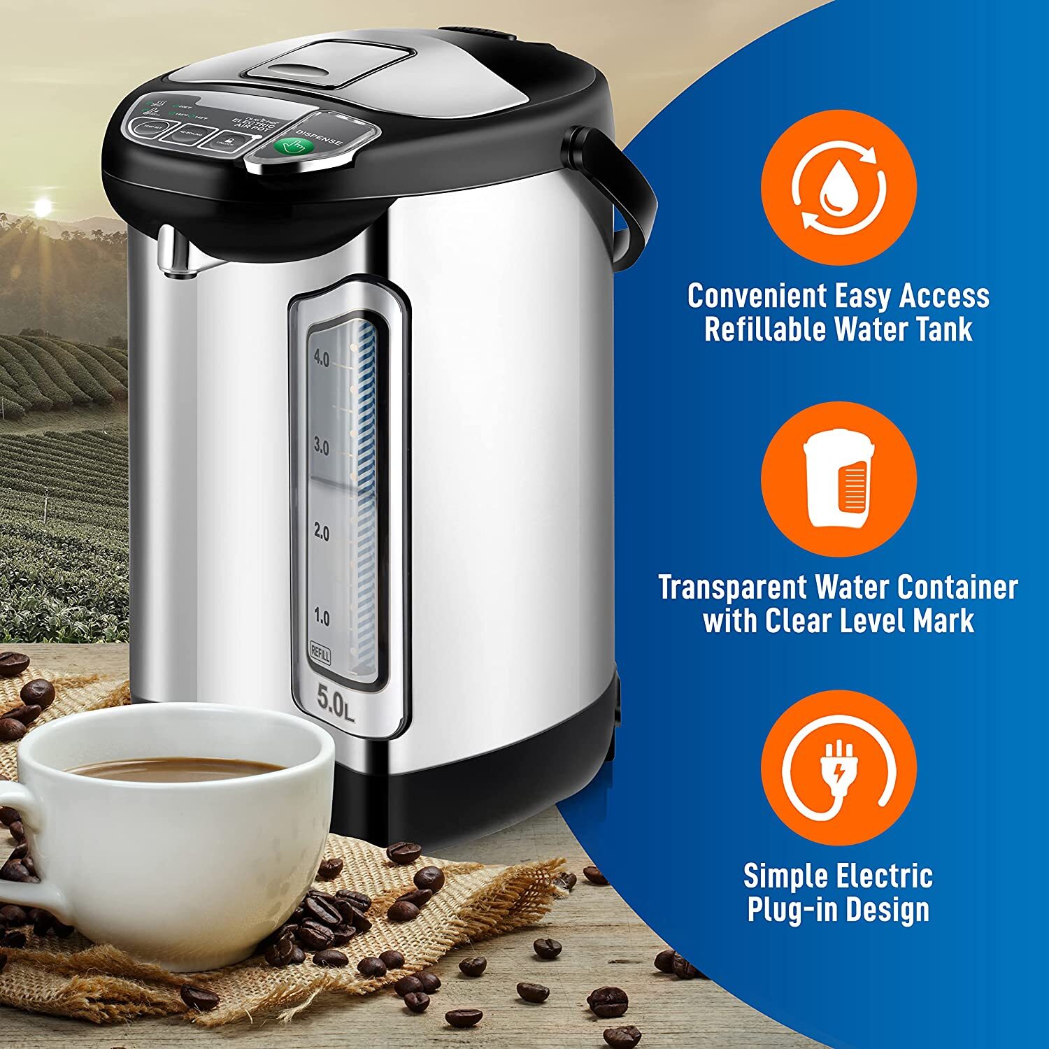 Nutrichef NCHUB35 Digital Hot Water Dispenser