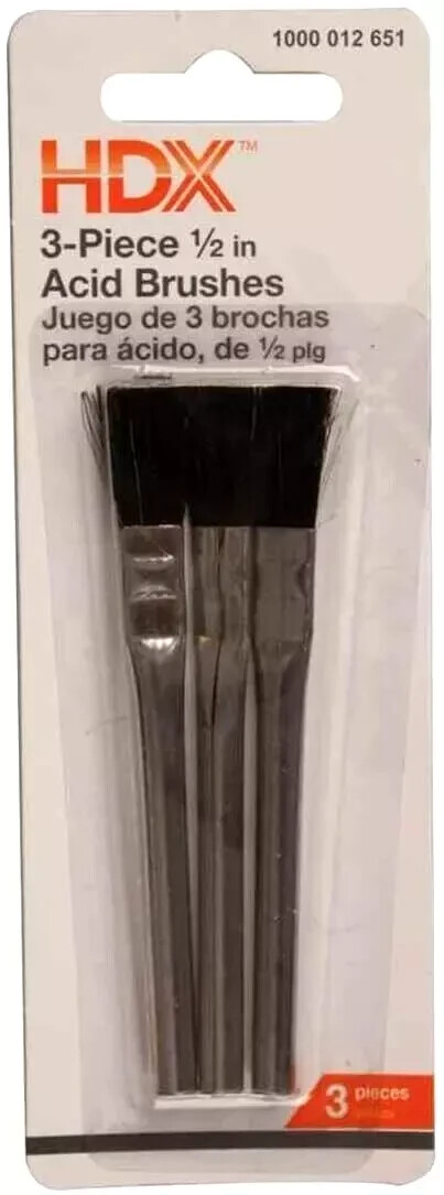 2 packs of HDX Acid Brushes For Paste Fluxes, 3 pieces per pack  NEW