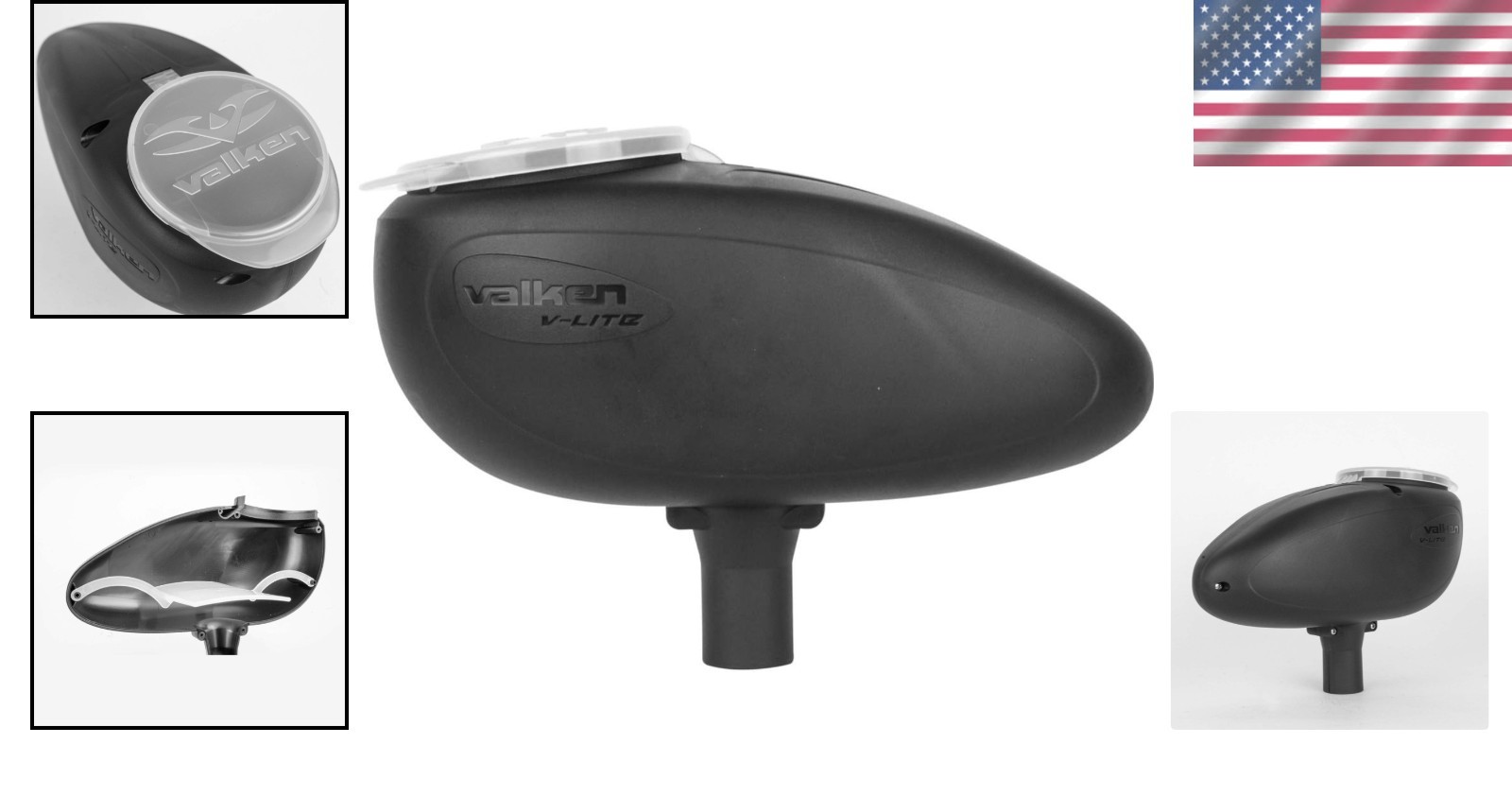 Integrated 200 Round Gravity-Fed Paintball Loader - Quick Loading & Clear Lid
