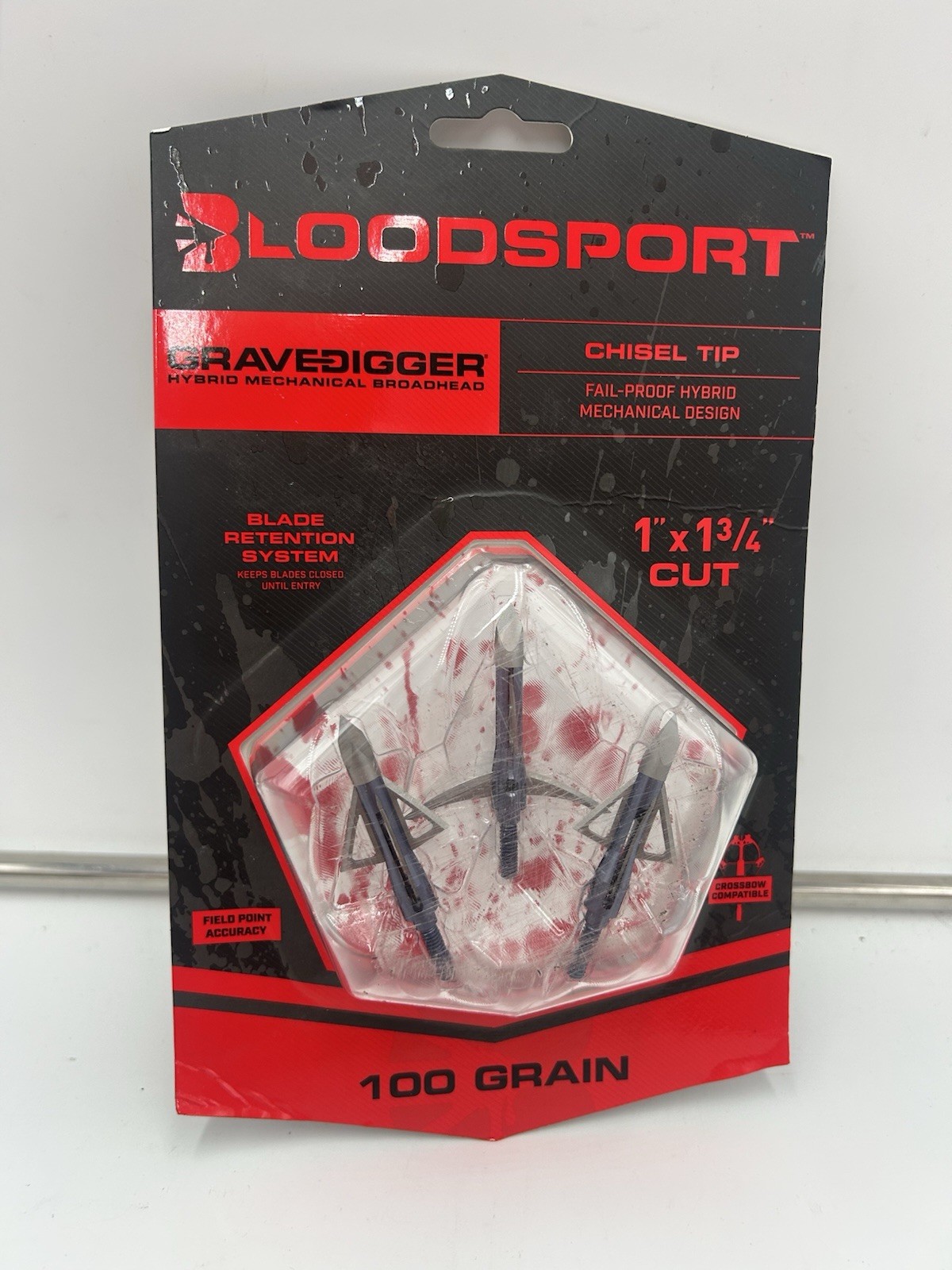BloodSport Grave Digger Chisel Tip 100 gr Hybrid Mechanical Broadhead 10777