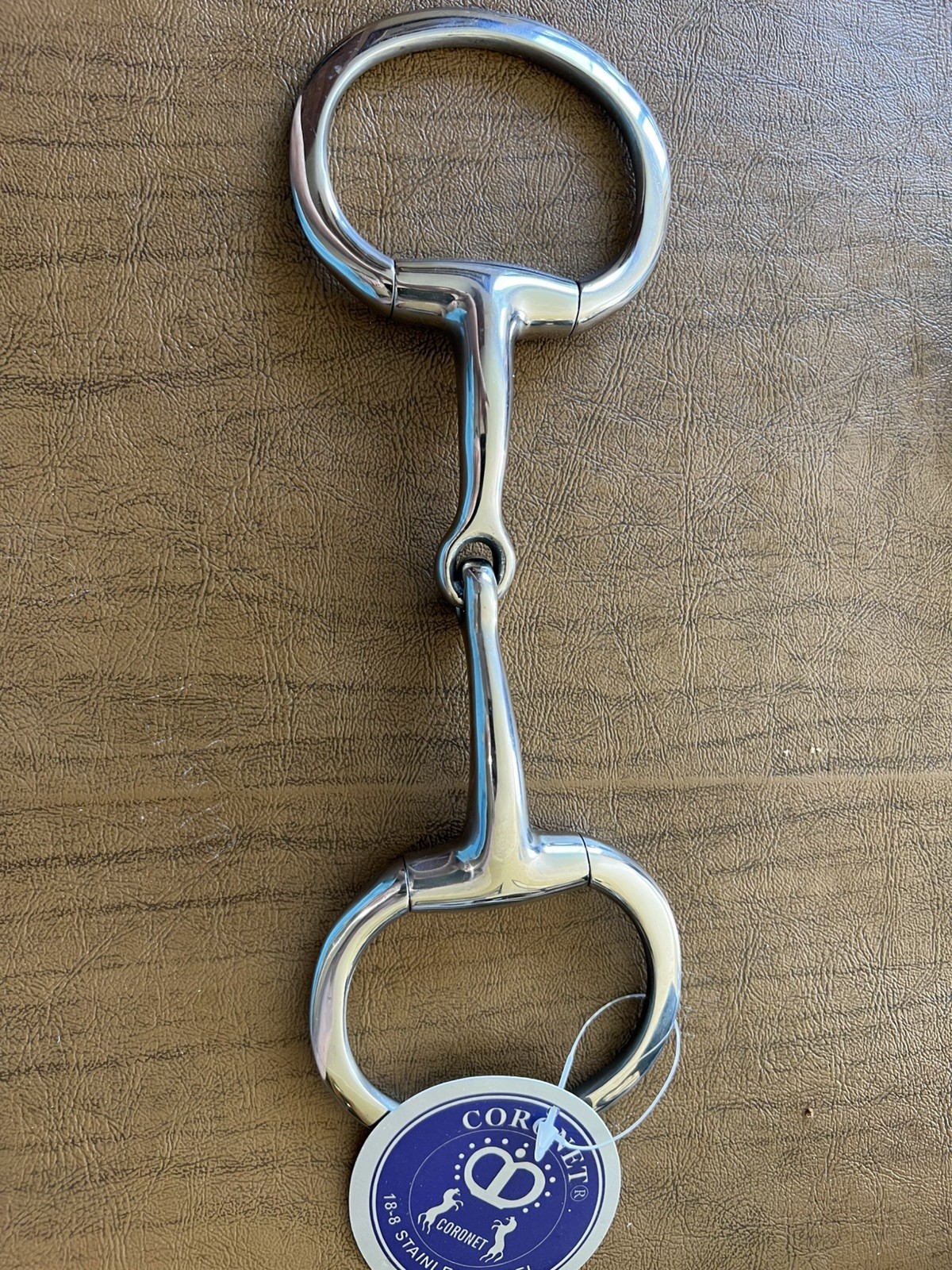 Coronet Jointed Eggbutt Solid Snaffle Bit  4.5” Flat Ring Stainless Steel