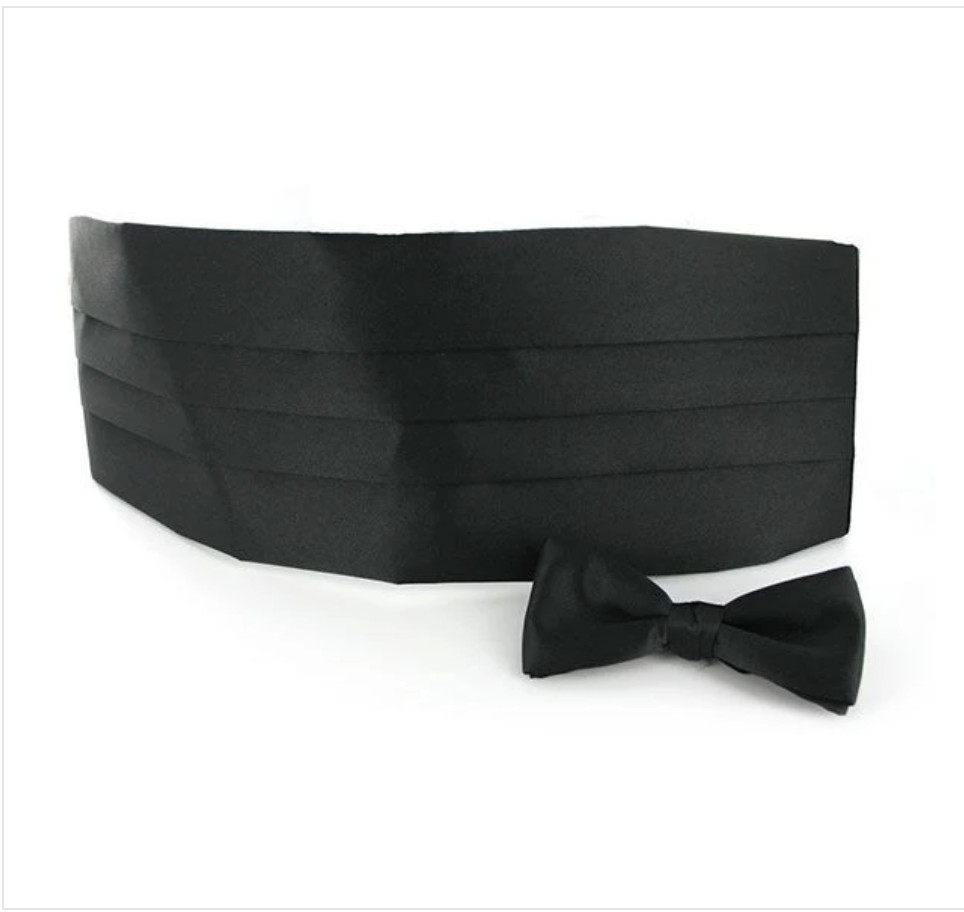 GENUINE U.S. ARMY CUMMERBUND AND BOW TIE SET - BLACK