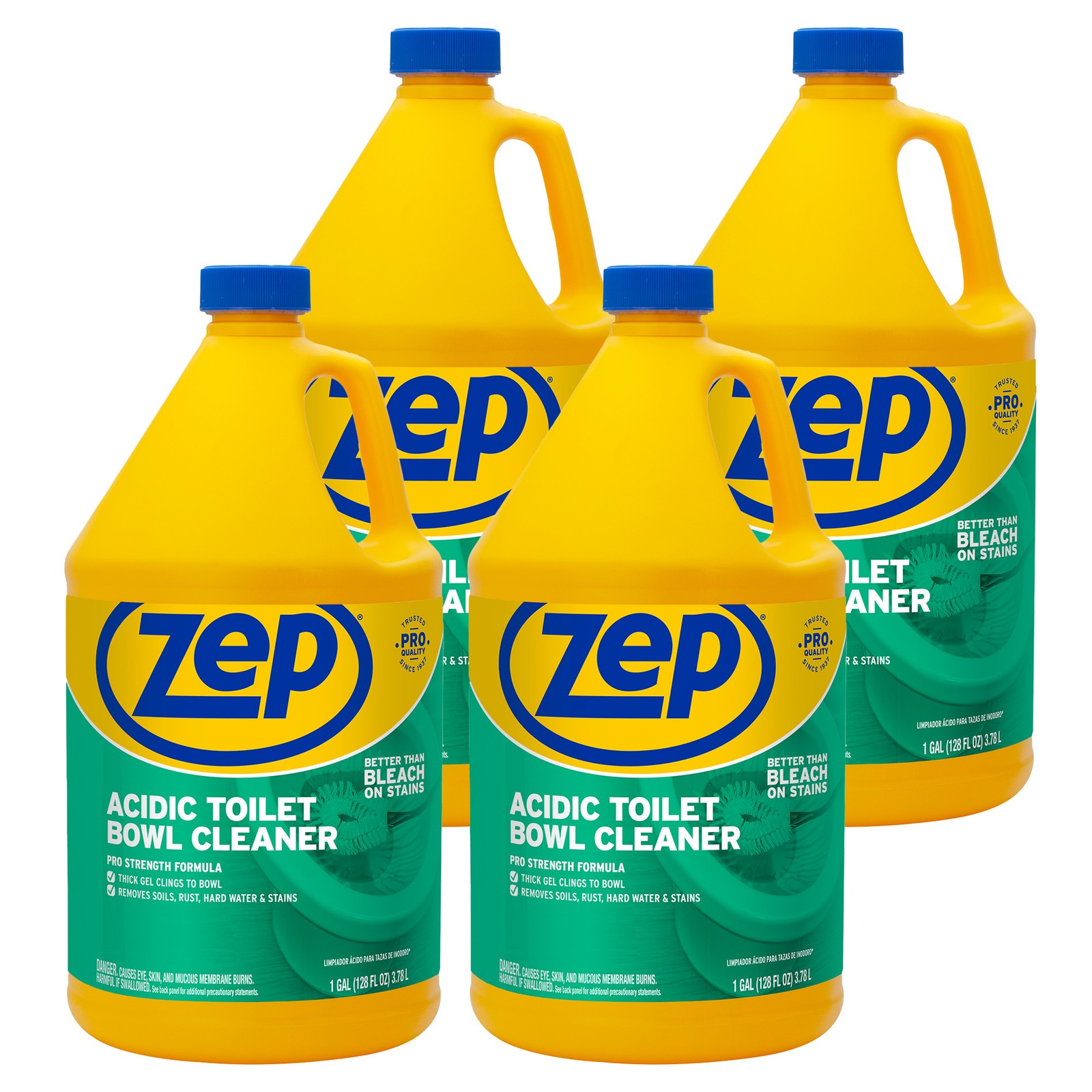 Zep Acidic Toilet Bowl Cleaner - 1 Gallon (Case of 4) R43710 - 2x Thicker Than