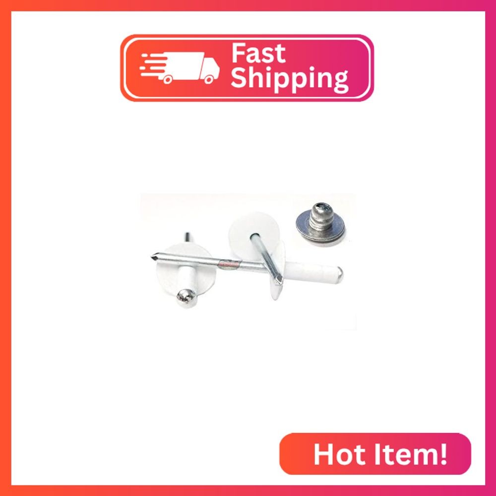 White 3/16" Aluminum Large Head with Steel Mandrel Multi Grip Pop Rivets Fastene