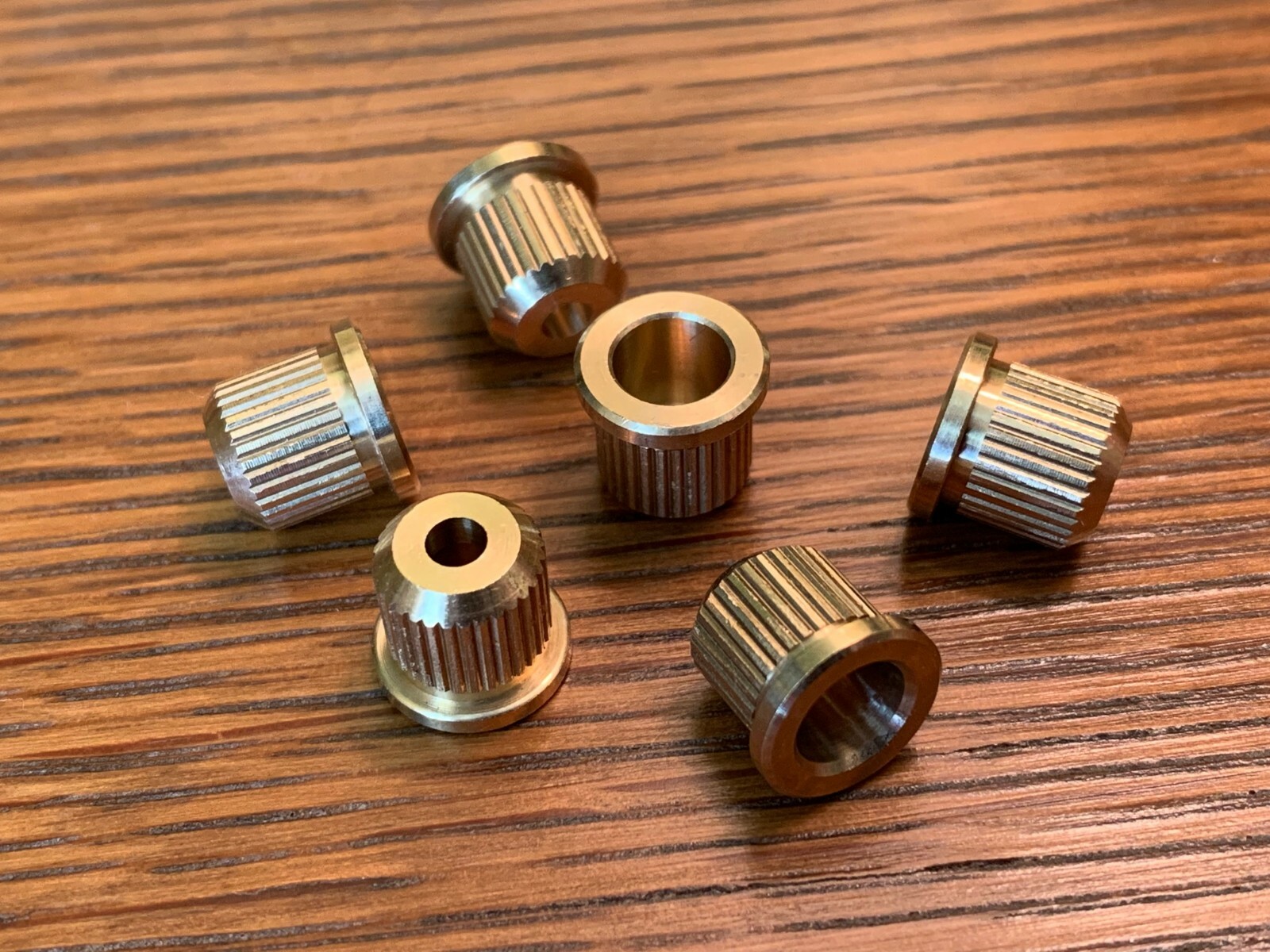 6 x Solid Unplated Brass Ferrules / Gotoh / Guitar String Ferrules / Fender Size