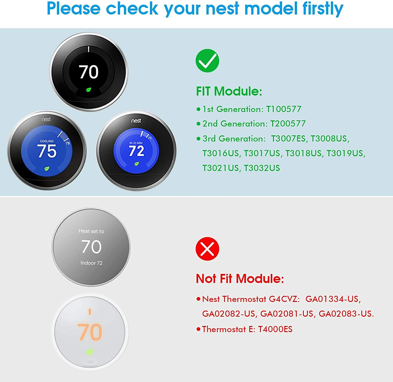 For Google Nest Learning Thermostat 3rd 2nd 1st Generation Wall Plate Cover