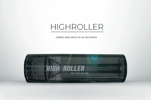 CLEAR HIGHROLLER Herb Grinder & Cone Loader | Portable Pre Roll Cone Filler | CL