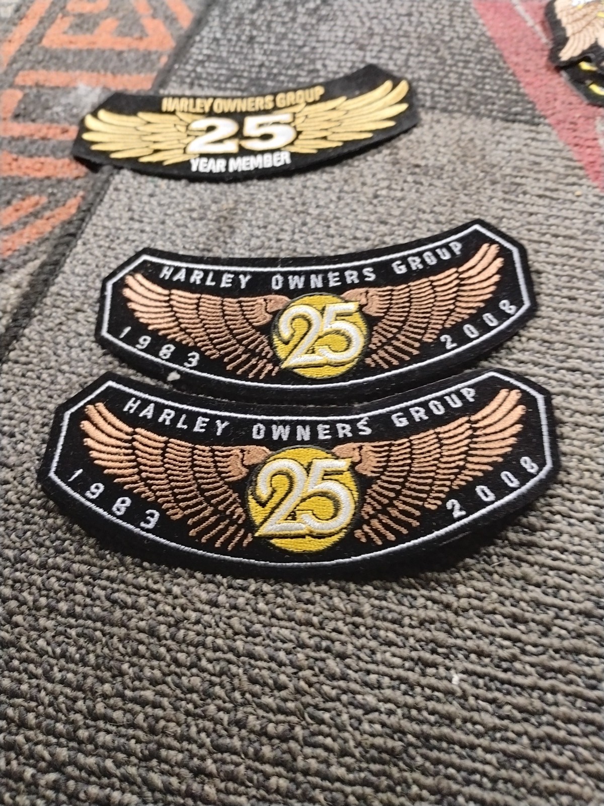 2008 HOG Harley Davidson Owners Group MC Rocker Jacket Patch & Ladies Pin LOH