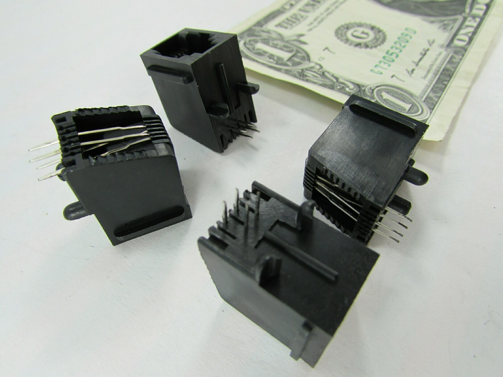 Lot 10 PCB Solder Side Entry Modular 6P4C Phone Jacks RJ-11 RJ-13 RJ-14 Gold USA