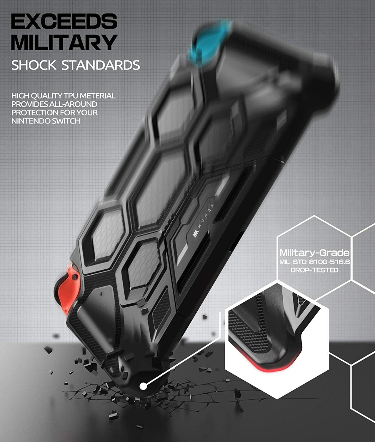 Mumba For Nintendo Switch Console Joy-Con Controller Grip Case Kickstand Cover