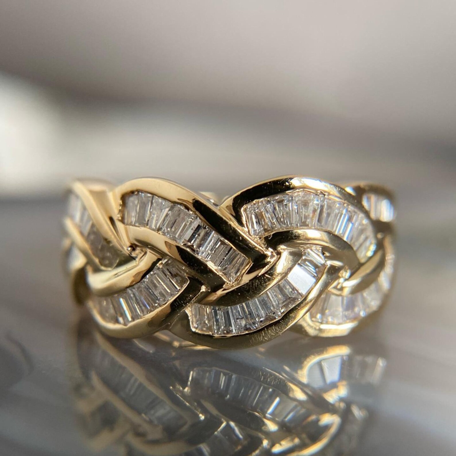 2Ct Baguette Cut Lab Created Diamond Wedding Ring 14K Yellow Gold Plated