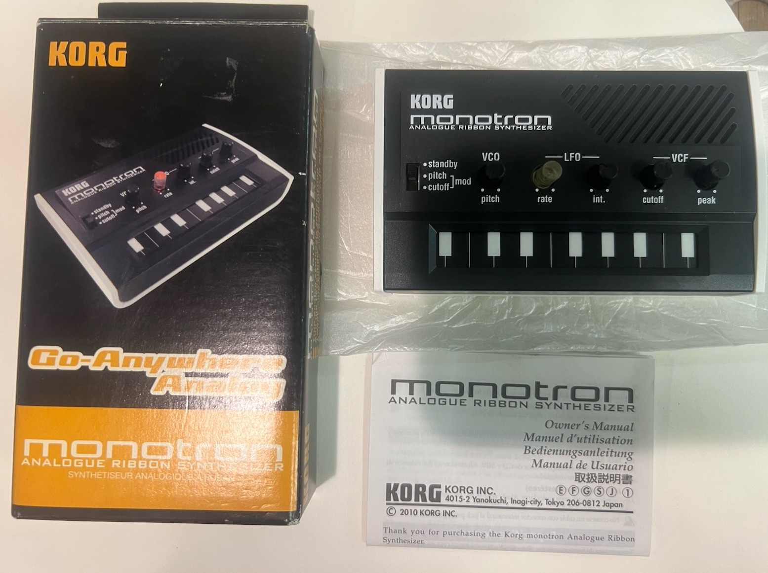 Korg Monotron Analog Ribbon Synthesizer w/ Box Working from Japan