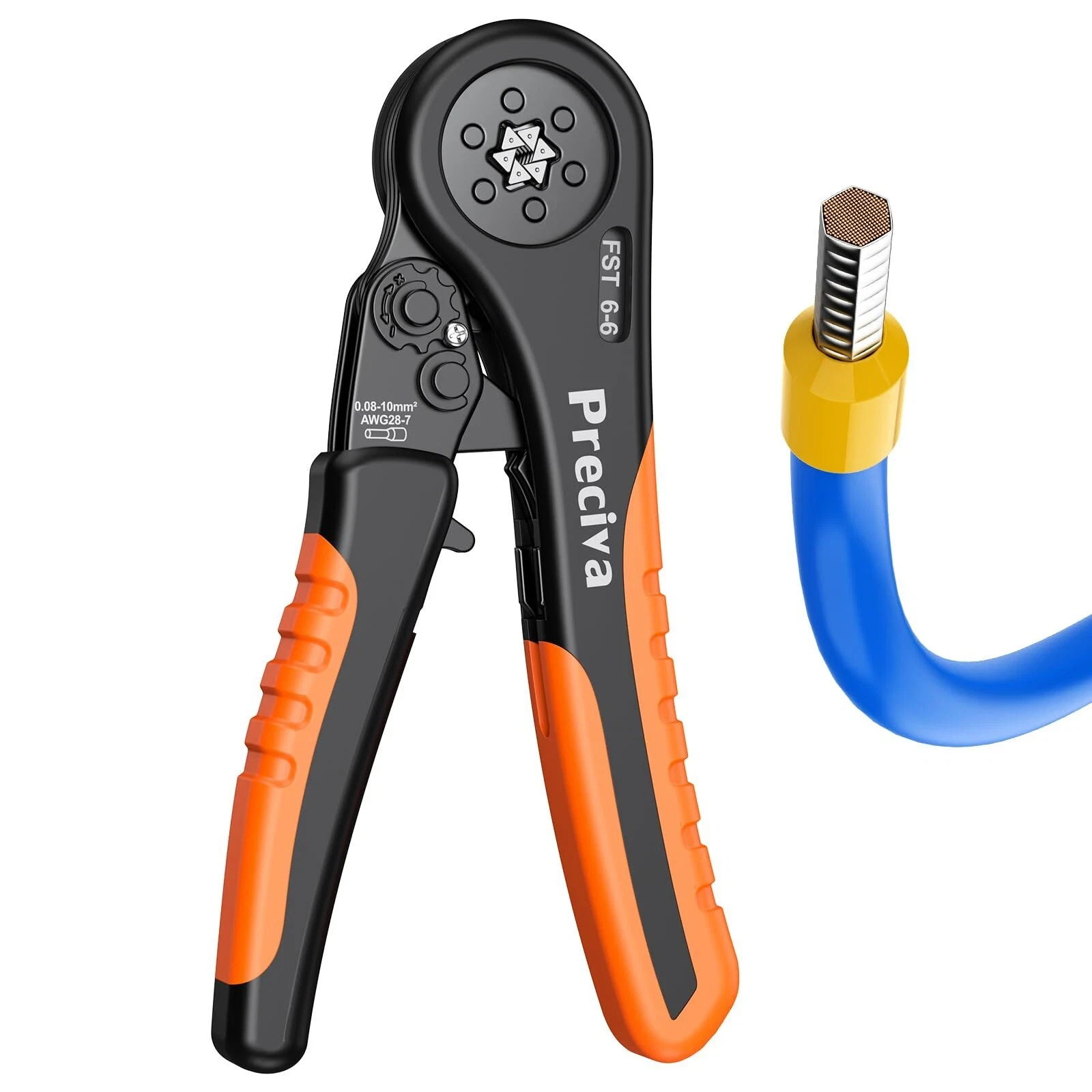 Hexagonal Ferrule Crimping Tool AWG 28-70.08-10mm² Crimper Plier Adjustable R...