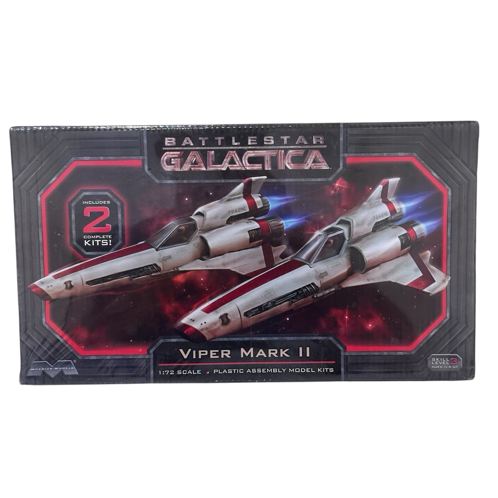 Moebius 957 Viper Mk II 1/72 2-Pack Battlestar Galactica Sci-Fi Model Kit SEALED