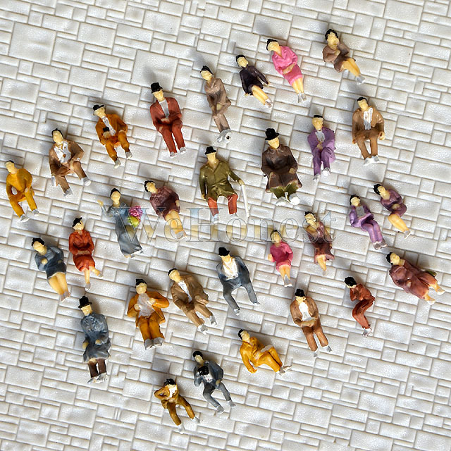 60 pcs HO scale ALL Seated People sitting figures Passengers 30 difr poses #B30P