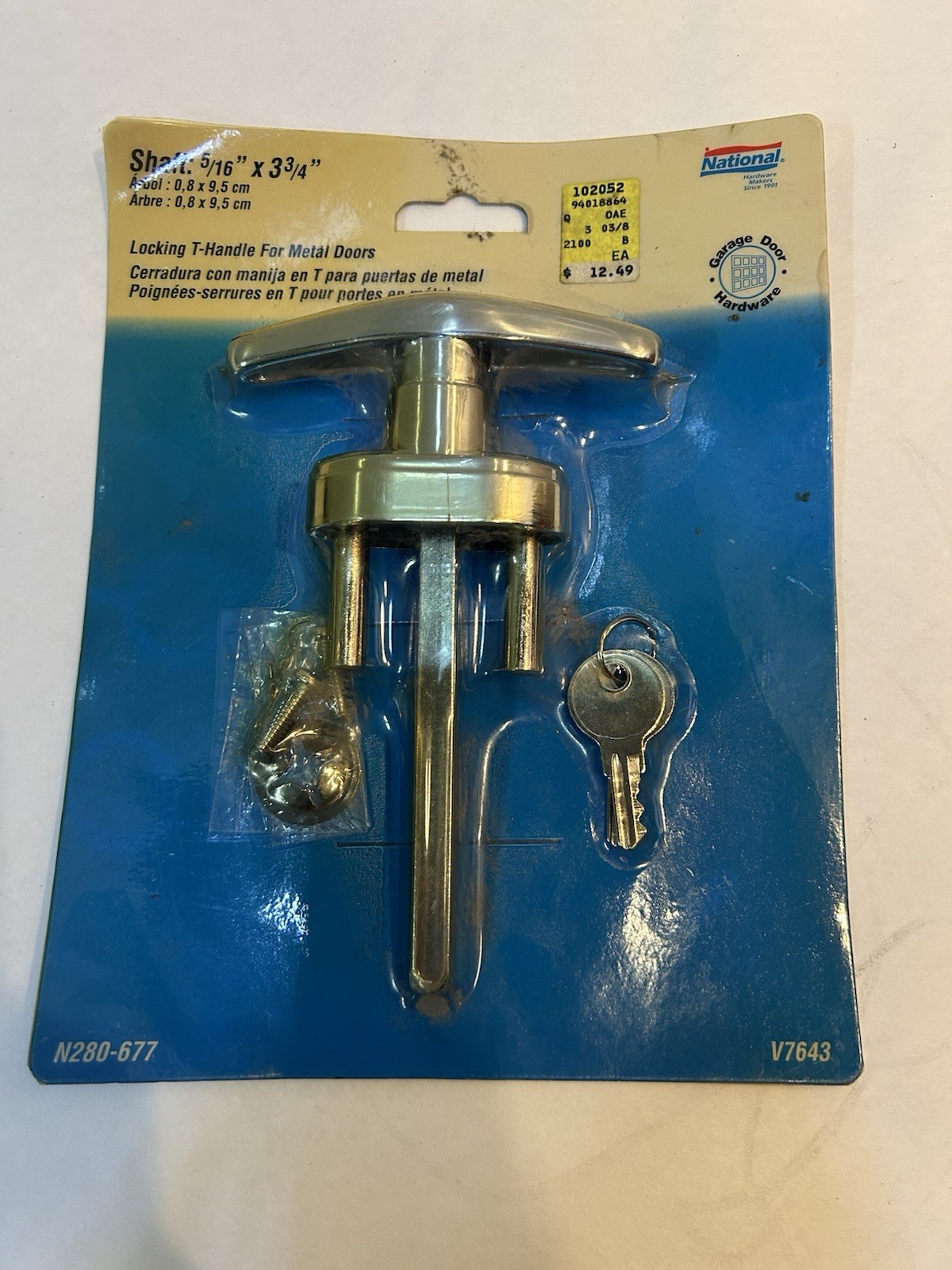 Locking T-Handle N280-677 (V7643)  Shaft 5/16 X3 3/4 Sealed