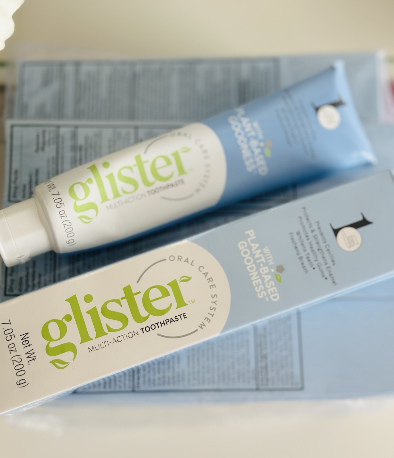 4 Glister Multi-Action Toothpaste 200g Fresh Mint Flavor Plant-Based Goodness