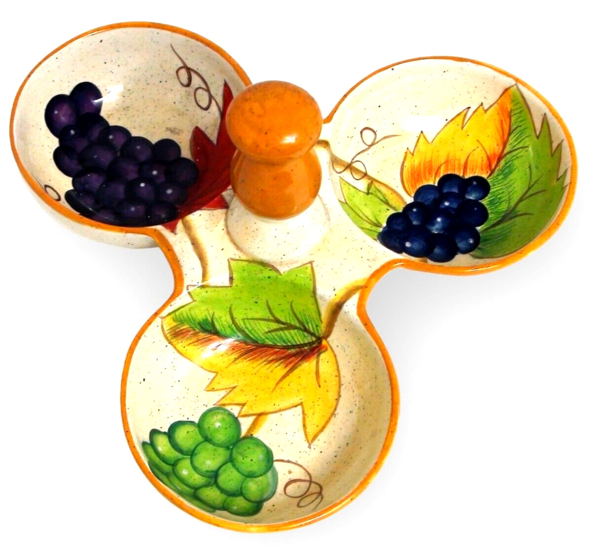 Vintage Ceramic Rite Aid Round Divided Serving Dish