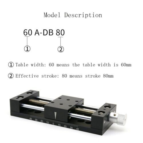 X-Axis Manual Linear Stage Translation Displacement Platform 80A-DB60 80x60mm