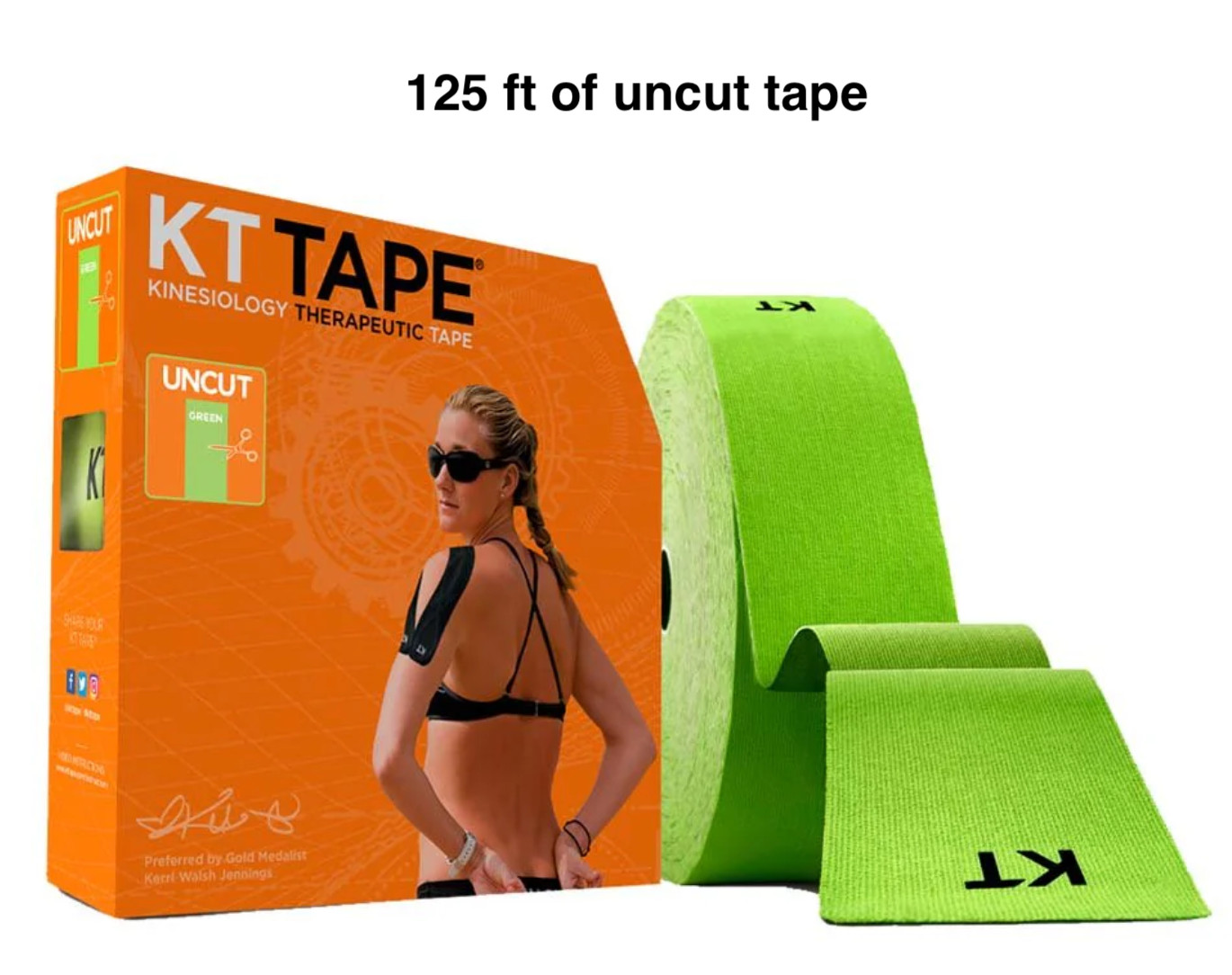 KT Tape Pro Winner Green 125" Uncut jumbo -  New Kinesiology Sports Tape
