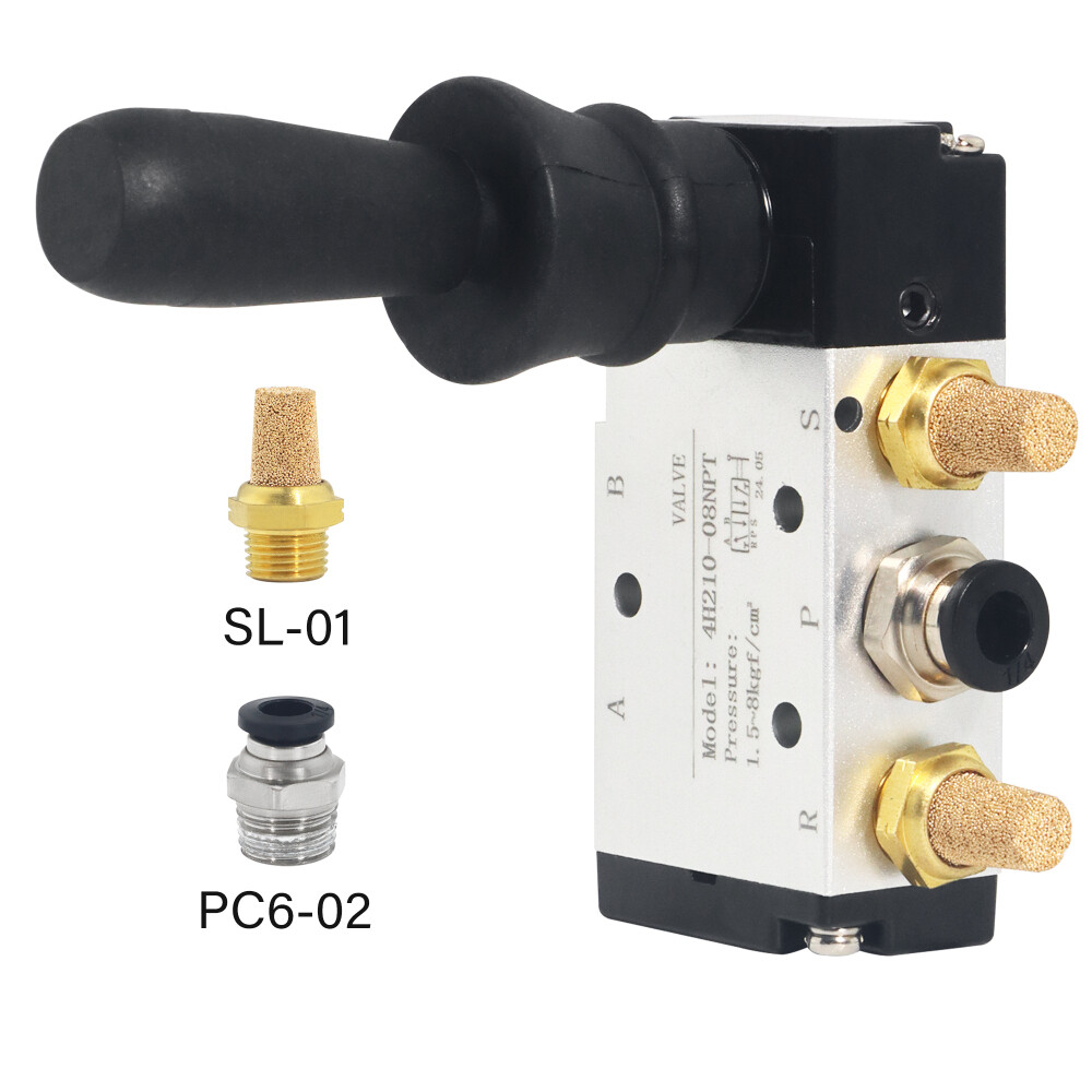 4H210-08 5 Ways 2 Position Pneumatic Mechincal Hand Lever Valve US Stock 1/4NPT