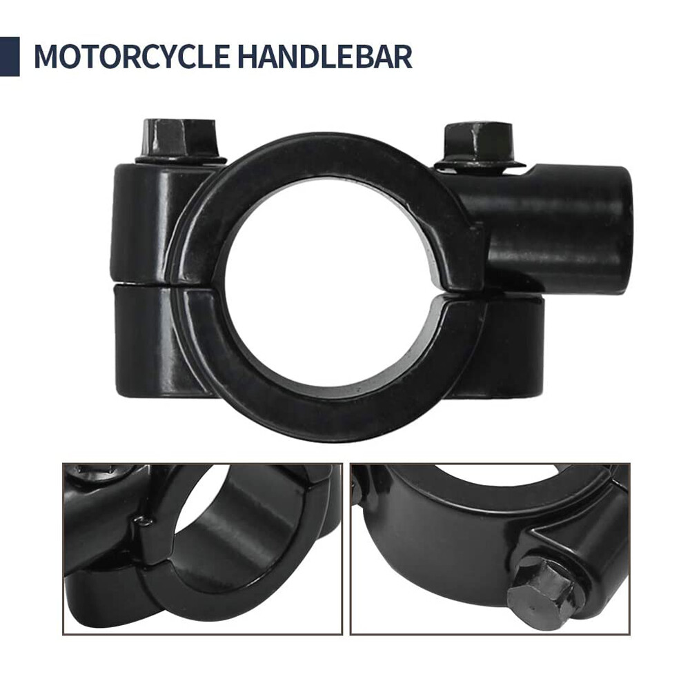 Pair 7/8" 10MM Motorcycle Handlebar Mirror Thread Mount Adaptor Holder Clamp M10