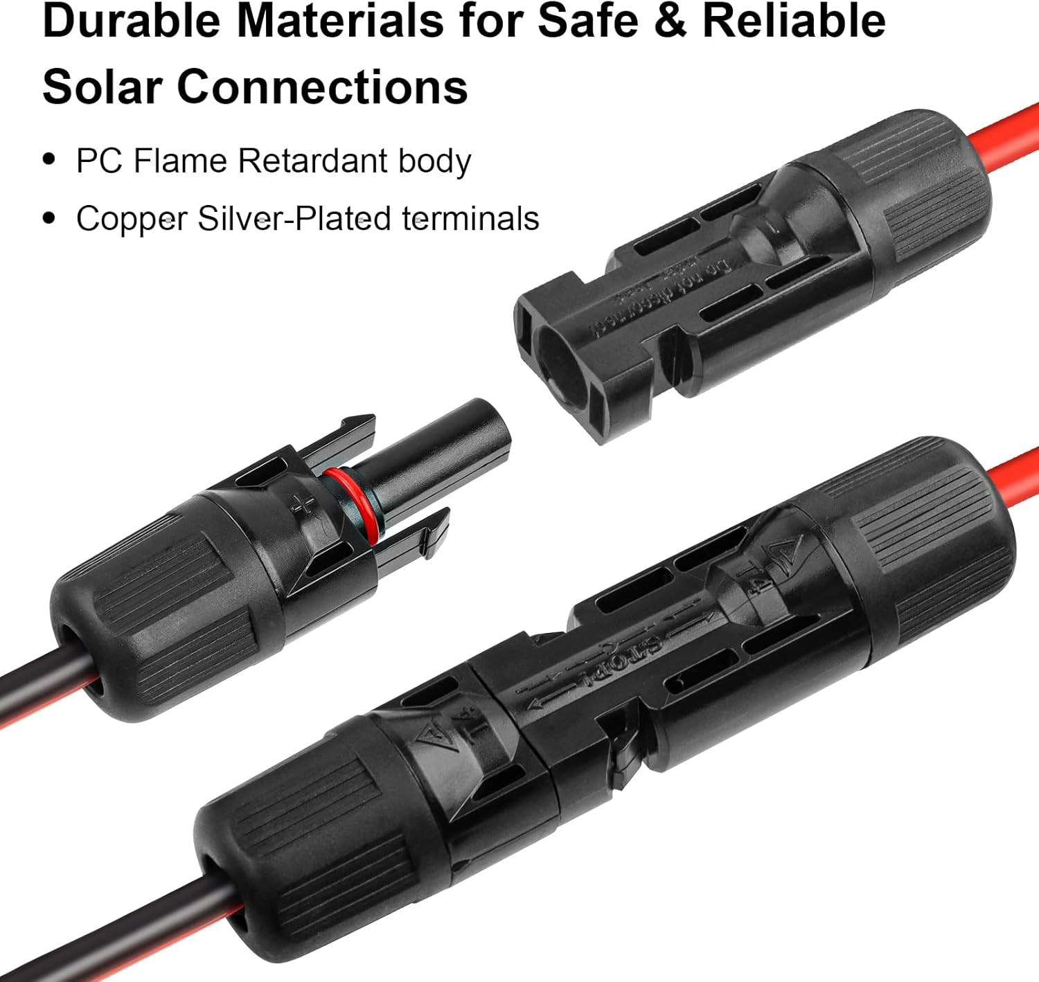 10AWG SAE to Solar Panel Connector Cable 10FT, Heavy-Duty Tinned Copper, 10 FT